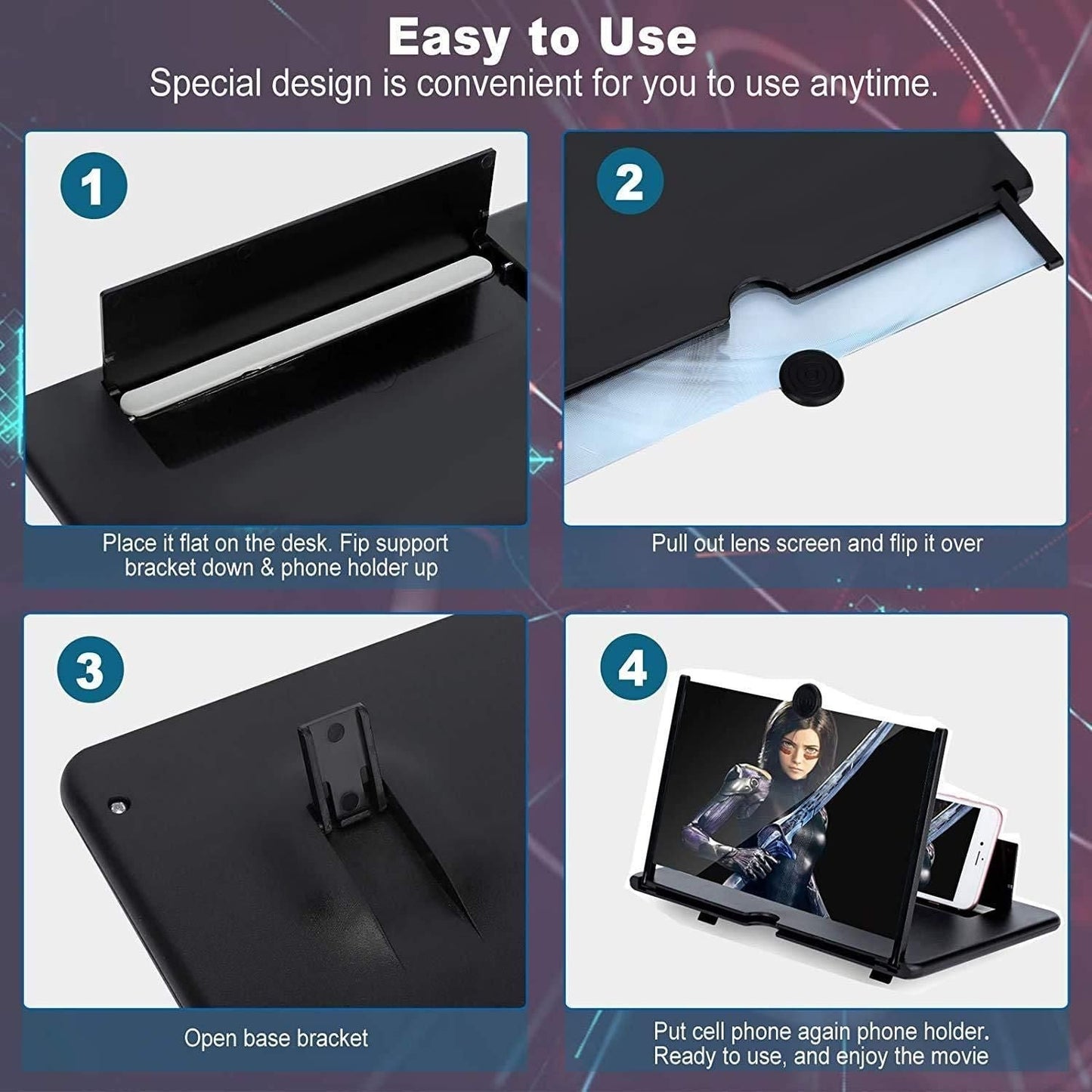 F3 Mobile Screen Magnifier 3D Enlarged Screen Display Mobile Stand High Quality