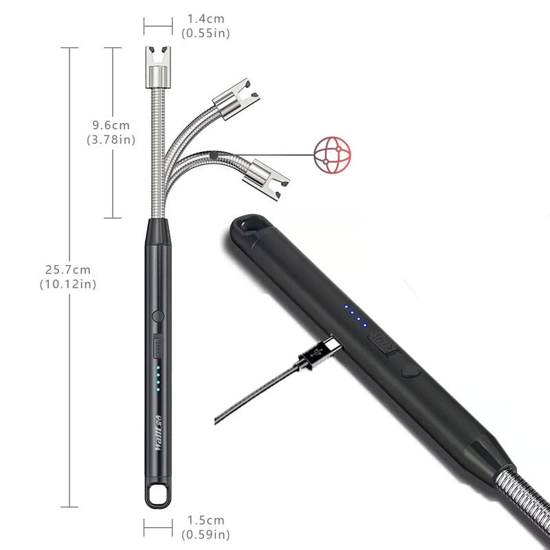 USB Rechargeable Electric Arc Lighter – Windproof & Flameless