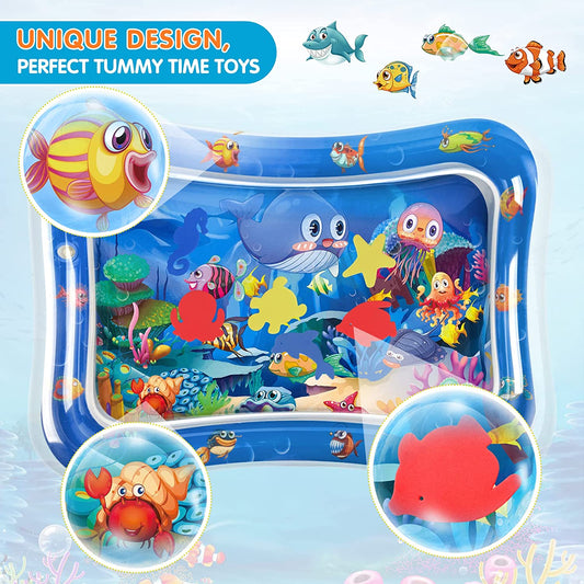 Inflatable Tummy Time Mat, Premium Baby Water Play Mat for Infants and Toddlers for 3 to 24 Months