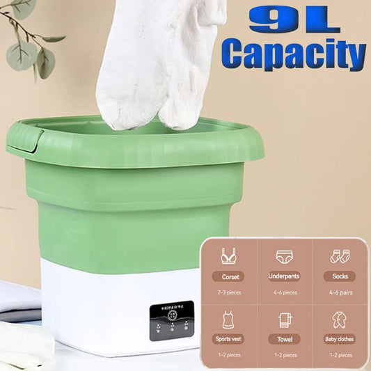 Portable Washing Machine 9L Capacity Small Washer Deep Cleaning Washer for Household Laundry Ties etc