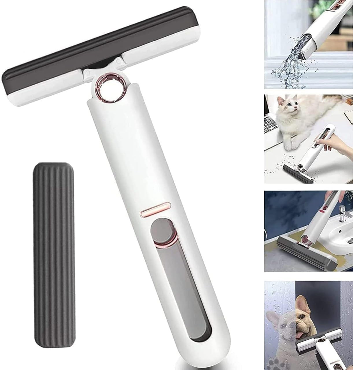 Portable Mini Squeeze Mop Folding Car Window Wall Cleaner